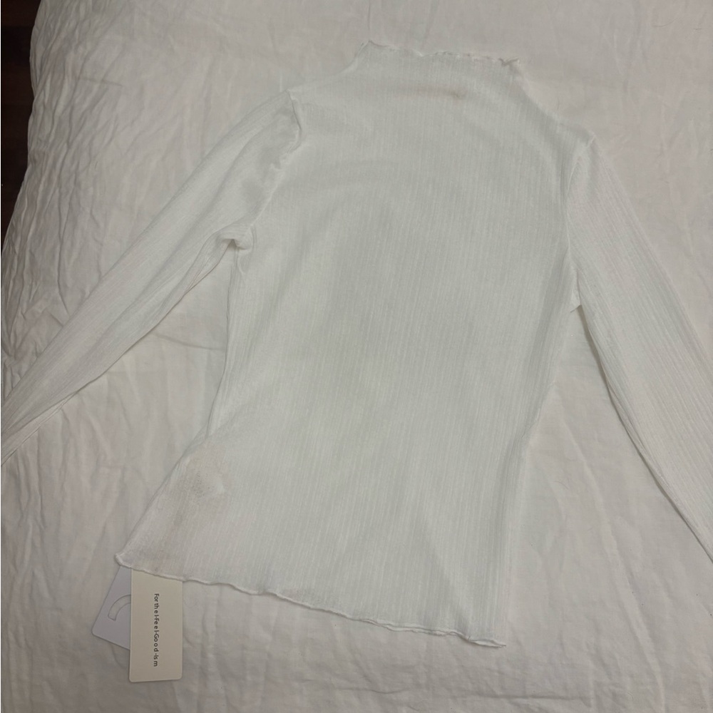 NWT Sheer White Long Sleeve Top